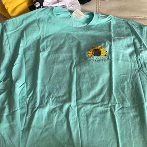 Blue sunflower simply southern shirt